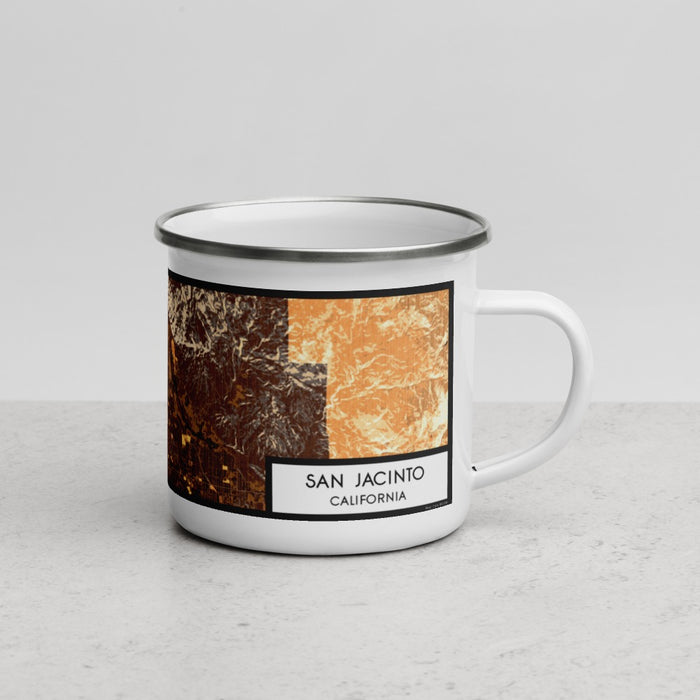 Right View Custom San Jacinto California Map Enamel Mug in Ember