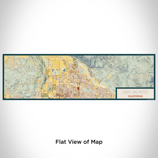 Flat View of Map Custom San Jacinto California Map Enamel Mug in Woodblock