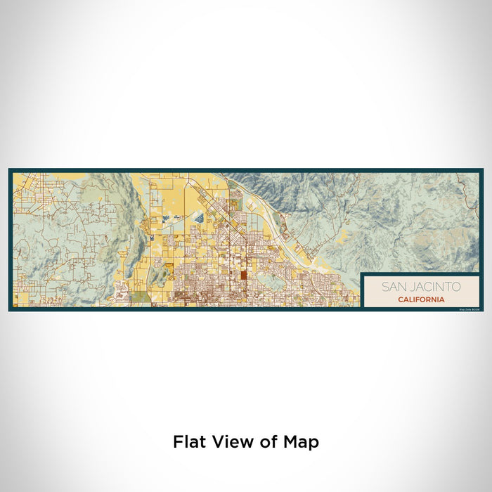 Flat View of Map Custom San Jacinto California Map Enamel Mug in Woodblock