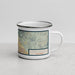 Right View Custom San Jacinto California Map Enamel Mug in Woodblock