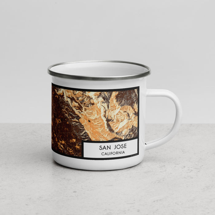 Right View Custom San Jose California Map Enamel Mug in Ember