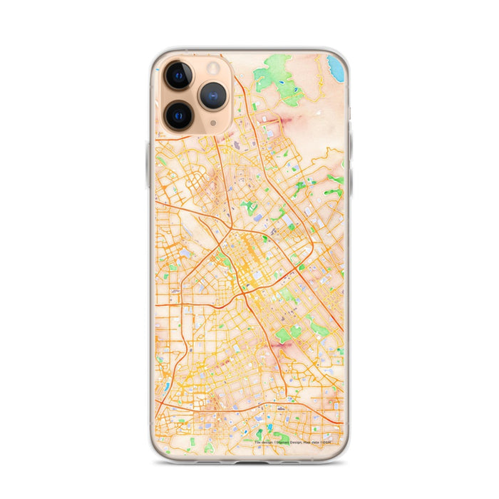 Custom San Jose California Map Phone Case in Watercolor