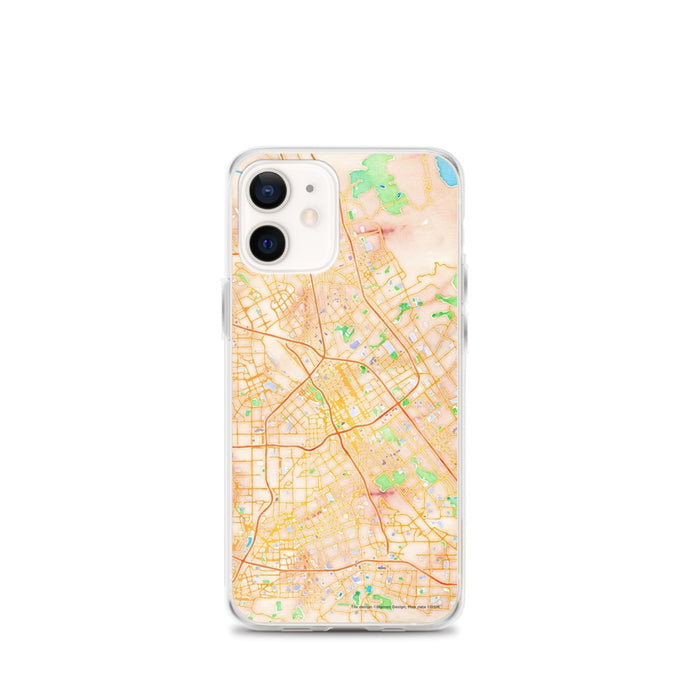 Custom San Jose California Map iPhone 12 mini Phone Case in Watercolor