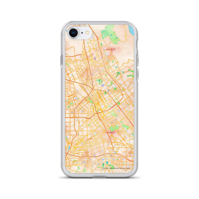 Custom San Jose California Map iPhone SE Phone Case in Watercolor