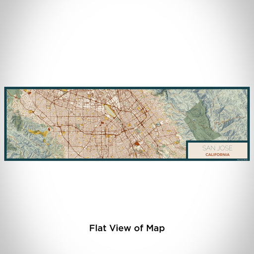 Flat View of Map Custom San Jose California Map Enamel Mug in Woodblock