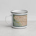 Left View Custom San Jose California Map Enamel Mug in Woodblock