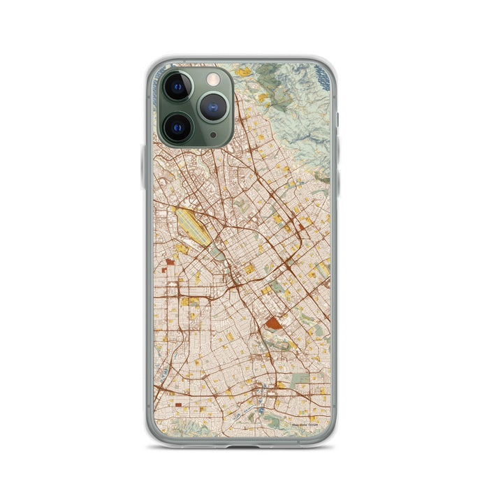 Custom San Jose California Map Phone Case in Woodblock