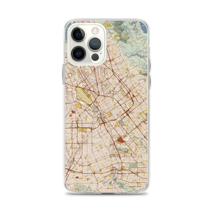 Custom San Jose California Map iPhone 12 Pro Max Phone Case in Woodblock
