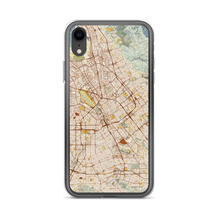 Custom San Jose California Map Phone Case in Woodblock