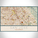 San Jose California Map Print Landscape Orientation in Woodblock Style With Shaded Background