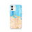 Custom San Juan Puerto Rico Map iPhone 12 Phone Case in Watercolor