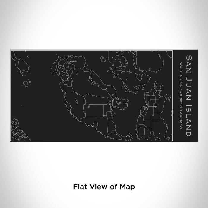 Rendered View of San Juan Island Washington Map Engraving on 17oz Stainless Steel Insulated Cola Bottle in Black