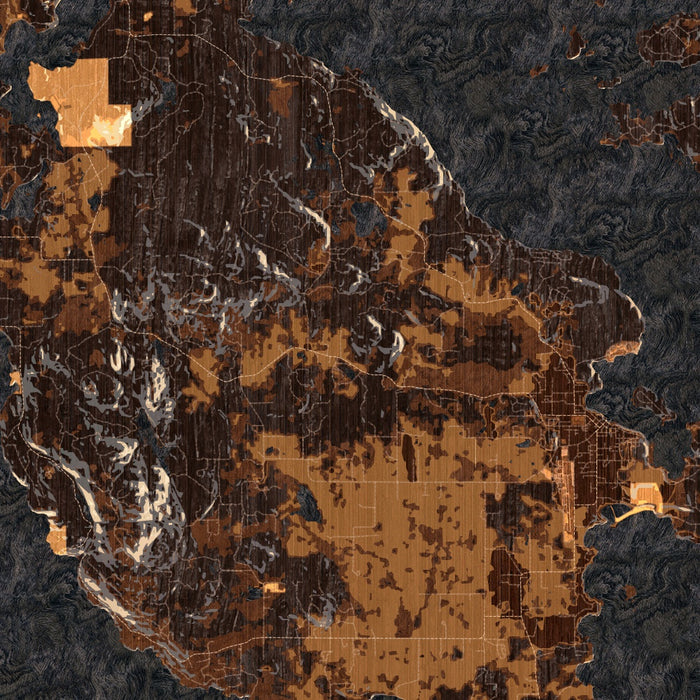San Juan Island Washington Map Print in Ember Style Zoomed In Close Up Showing Details