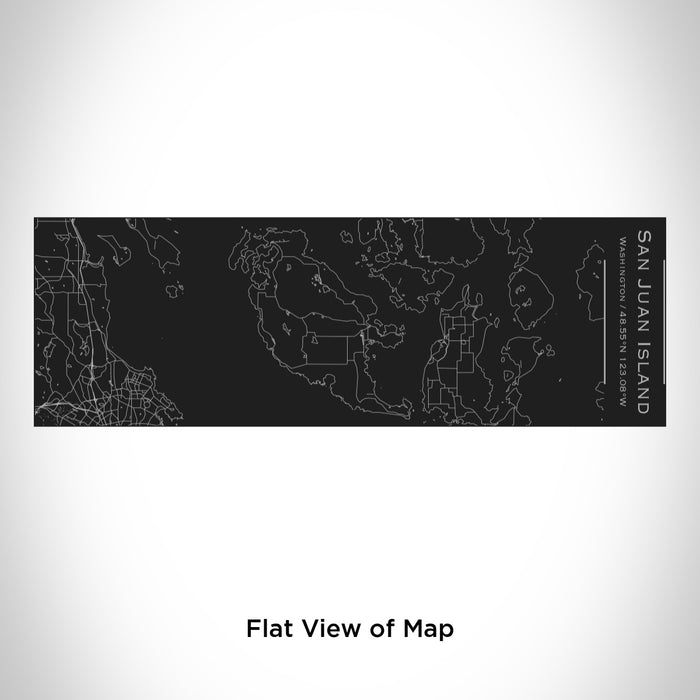 Rendered View of San Juan Island Washington Map Engraving on 10oz Stainless Steel Insulated Cup with Sliding Lid in Black