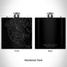 Rendered View of San Juan Island Washington Map Engraving on 6oz Stainless Steel Flask in Black