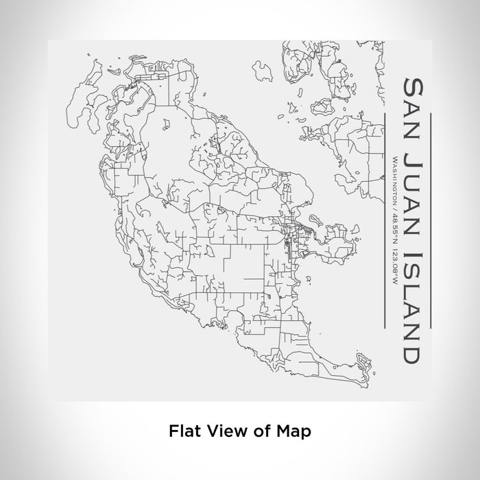 Rendered View of San Juan Island Washington Map Engraving on 17oz Stainless Steel Insulated Tumbler in White