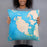 Person holding 18x18 Custom San Juan Island Washington Map Throw Pillow in Watercolor