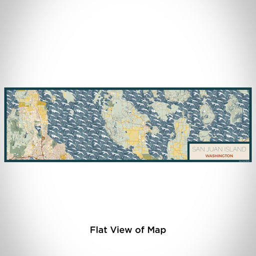 Flat View of Map Custom San Juan Island Washington Map Enamel Mug in Woodblock