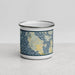 Front View Custom San Juan Island Washington Map Enamel Mug in Woodblock