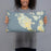 Person holding 20x12 Custom San Juan Island Washington Map Throw Pillow in Woodblock