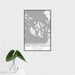 16x24 San Juan Islands Washington Map Print Portrait Orientation in Classic Style With Tropical Plant Leaves in Water