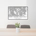 24x36 San Juan Islands Washington Map Print Landscape Orientation in Classic Style Behind 2 Chairs Table and Potted Plant