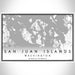 San Juan Islands Washington Map Print Landscape Orientation in Classic Style With Shaded Background