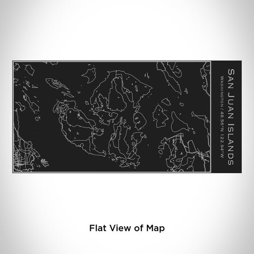 Rendered View of San Juan Islands Washington Map Engraving on 17oz Stainless Steel Insulated Cola Bottle in Black