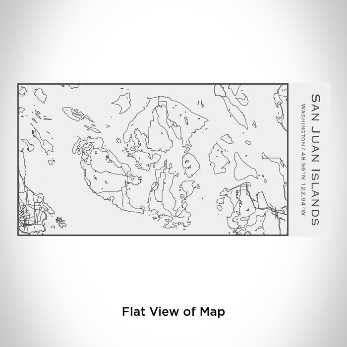 Rendered View of San Juan Islands Washington Map Engraving on 17oz Stainless Steel Insulated Cola Bottle in White