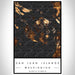 San Juan Islands Washington Map Print Portrait Orientation in Ember Style With Shaded Background