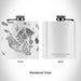 Rendered View of San Juan Islands Washington Map Engraving on 6oz Stainless Steel Flask in White