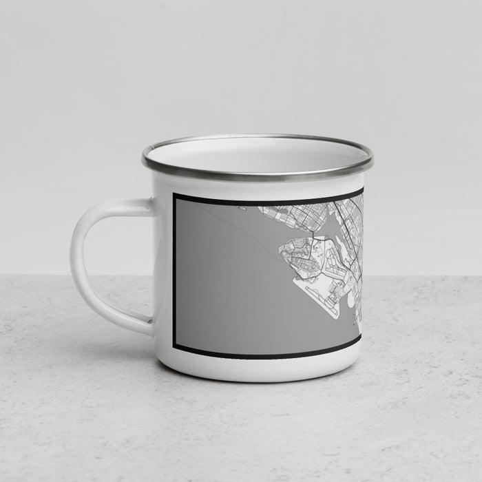 Left View Custom San Leandro California Map Enamel Mug in Classic