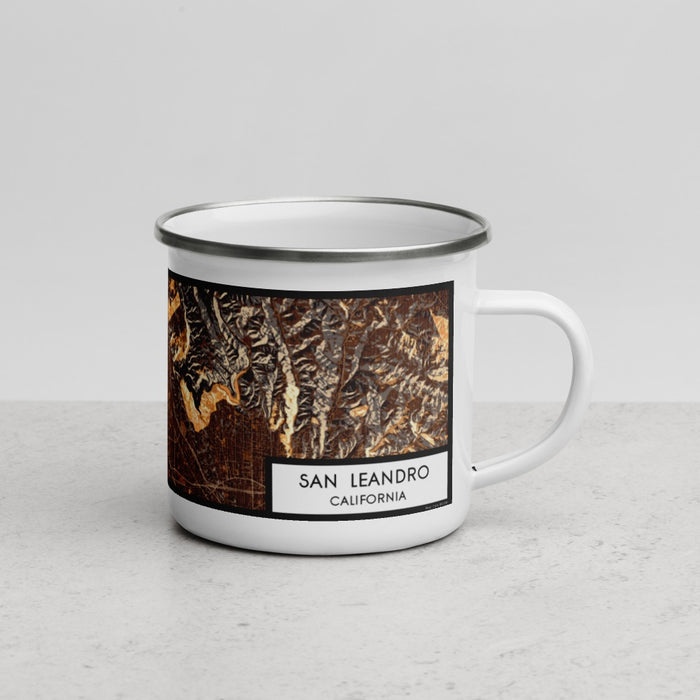 Right View Custom San Leandro California Map Enamel Mug in Ember