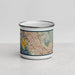 Front View Custom San Leandro California Map Enamel Mug in Woodblock