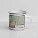 Right View Custom San Leandro California Map Enamel Mug in Woodblock