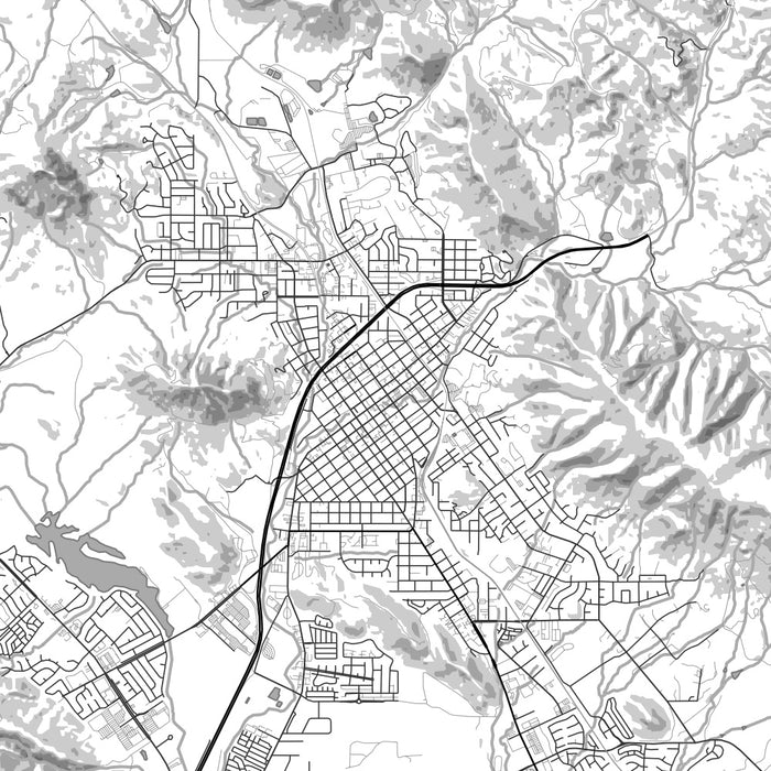 San Luis Obispo California Map Print in Classic Style Zoomed In Close Up Showing Details