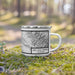 Right View Custom San Luis Obispo California Map Enamel Mug in Classic on Grass With Trees in Background