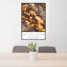 24x36 San Luis Obispo California Map Print Portrait Orientation in Ember Style Behind 2 Chairs Table and Potted Plant