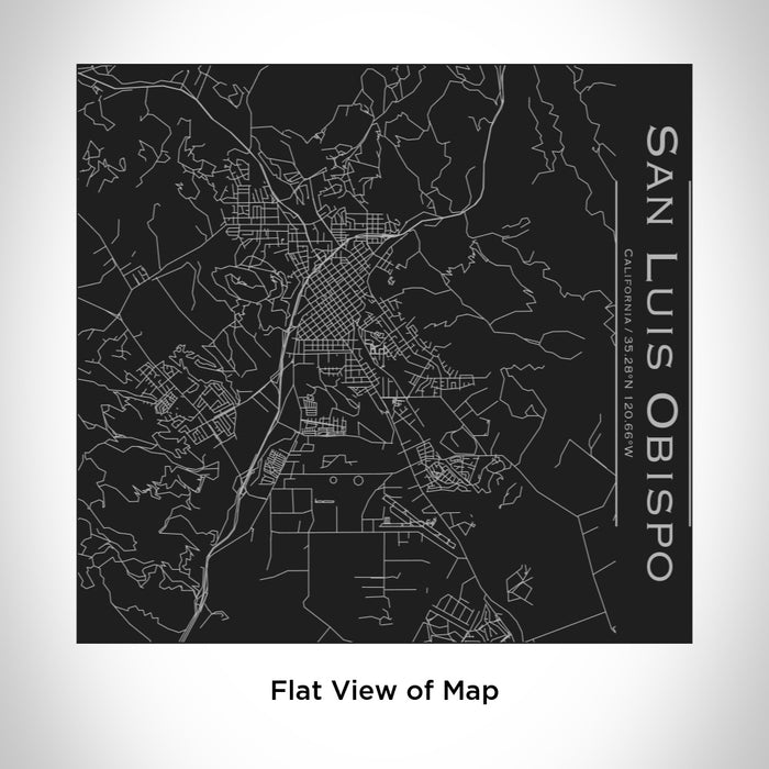 Rendered View of San Luis Obispo California Map Engraving on 17oz Stainless Steel Insulated Tumbler in Black