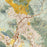 San Luis Obispo California Map Print in Woodblock Style Zoomed In Close Up Showing Details