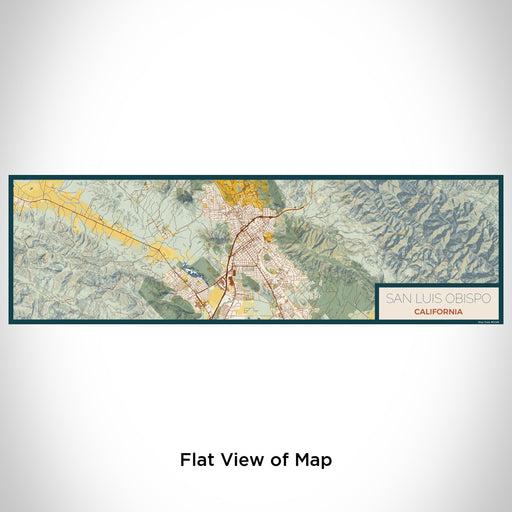 Flat View of Map Custom San Luis Obispo California Map Enamel Mug in Woodblock