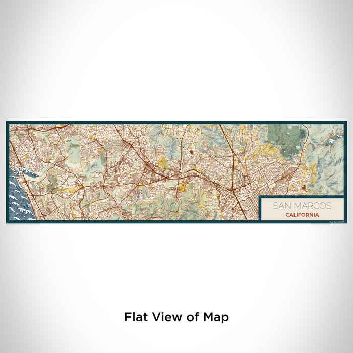 Flat View of Map Custom San Marcos California Map Enamel Mug in Woodblock