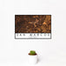 12x18 San Marcos Texas Map Print Landscape Orientation in Ember Style With Small Cactus Plant in White Planter