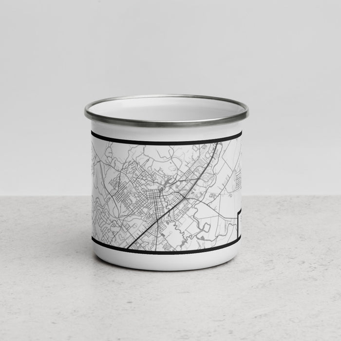 Front View Custom San Marcos Texas Map Enamel Mug in Classic