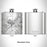 Rendered View of San Marcos Texas Map Engraving on 6oz Stainless Steel Flask