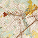San Marcos Texas Map Print in Woodblock Style Zoomed In Close Up Showing Details