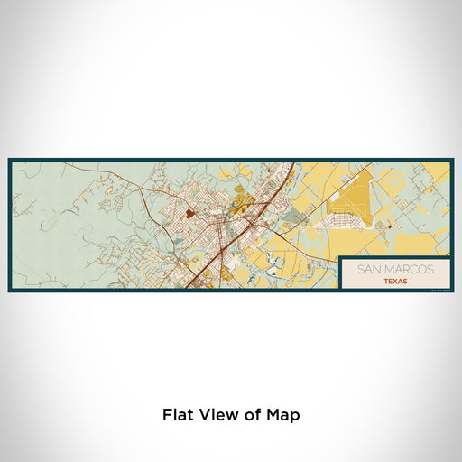 Flat View of Map Custom San Marcos Texas Map Enamel Mug in Woodblock