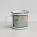 Left View Custom San Mateo California Map Enamel Mug in Woodblock