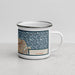 Right View Custom San Mateo California Map Enamel Mug in Woodblock