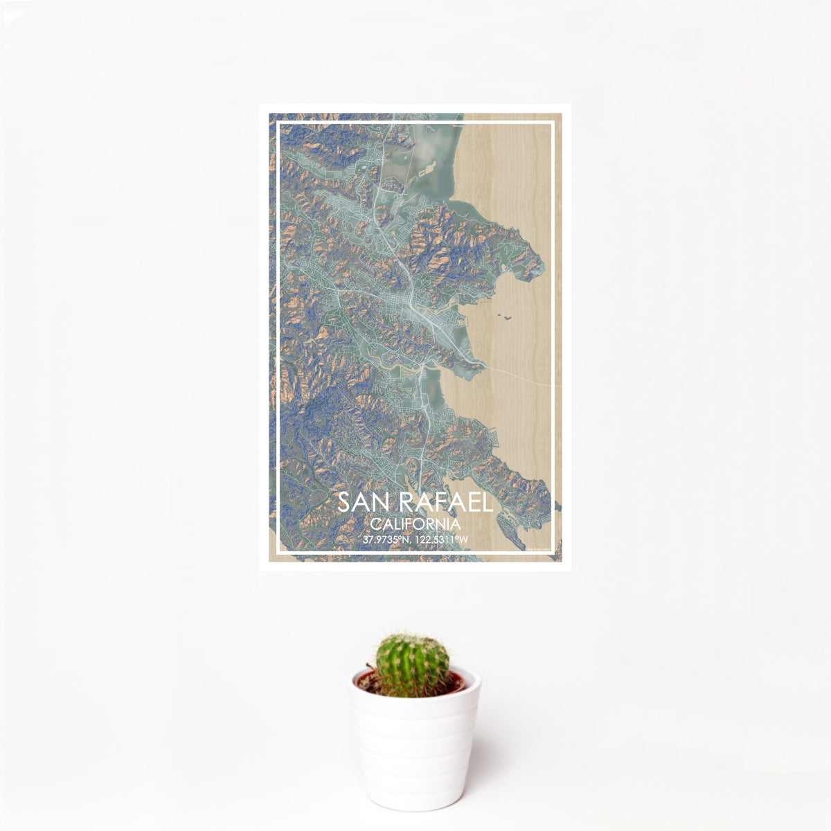 San Rafael - California Map Print in Afternoon — JACE Maps